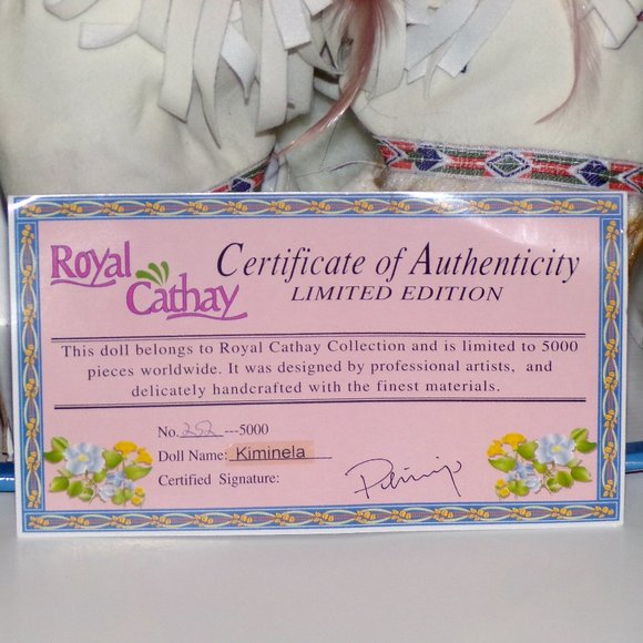 Royal Cathay Limited Edition Native American Porcelain Doll - 20" - Picture 4 of 8